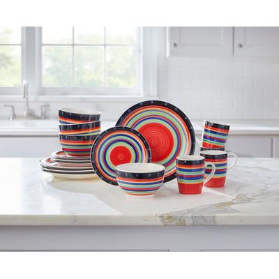16-PC. Casa Stella Dinnerware Set by BrylaneHome in Red