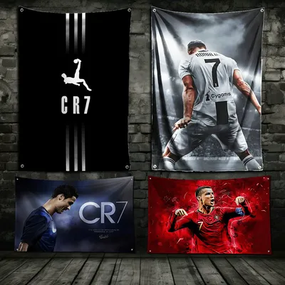 3x5 Ft Football CR7 R-Ronaldos Flag Polyester Digital Printing Banner for Garage Wall Out Door Decoration With Brass Grommets