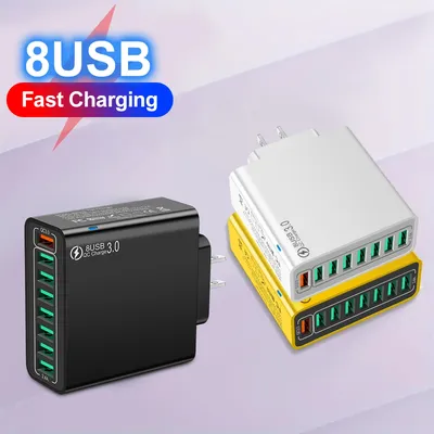 8 Ports USB Schnelllade-Handy-Ladegerät-Adapter für iPhone Samsung Xiaomi Huawei Multi Ports 120 W USB Wall Cha