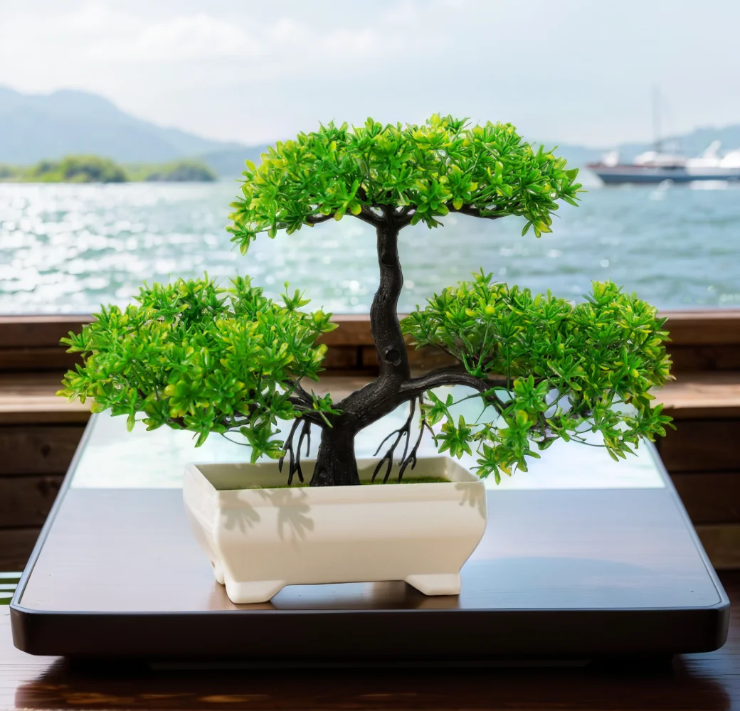 Künstliche Pflanzen Bonsai kleine Baum Simulation Topfpflanzen gefälschte Blumen Tisch Topf Ornamente für Hotel garten Wohnkultur Planta Image