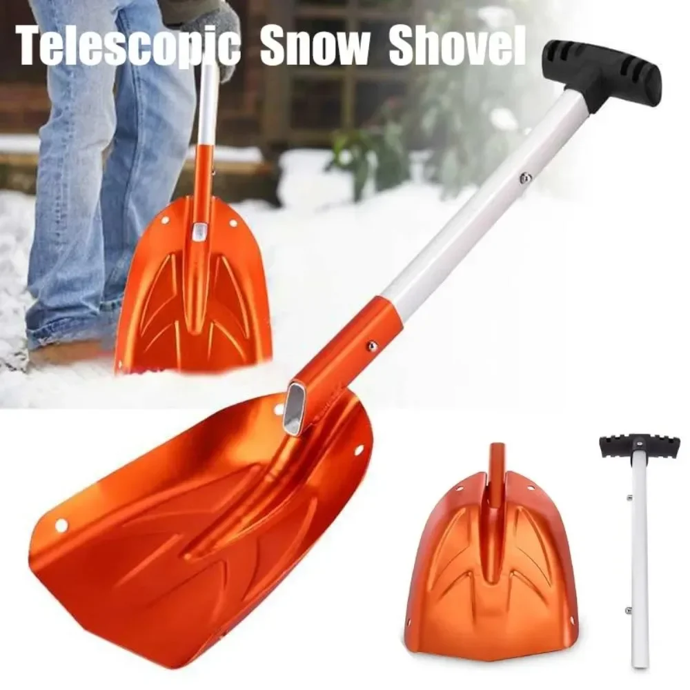 Abnehmbare Teleskop Winter Schnee Eis Schaufel Tragbare Aluminium Legierung Zusammenklappbare Schnee Schaufel Outdoor Hof Reinigung Werkzeug Image