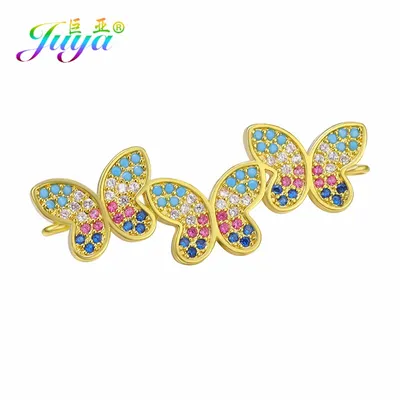 Juya DIY frauen Schmuck Machen Liefert Handgemachte Schmetterling Charms Verbinder Zubehör Für Mode