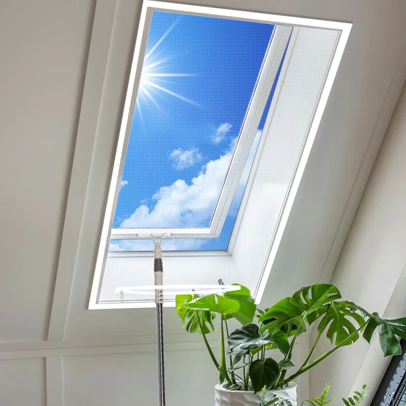 TYMF Neues Fenstergitternetz mit Reißverschluss und unsichtbarem Fiberglas – anpassbare Größe des Sommers verhindert Mücken und Fliegen Image