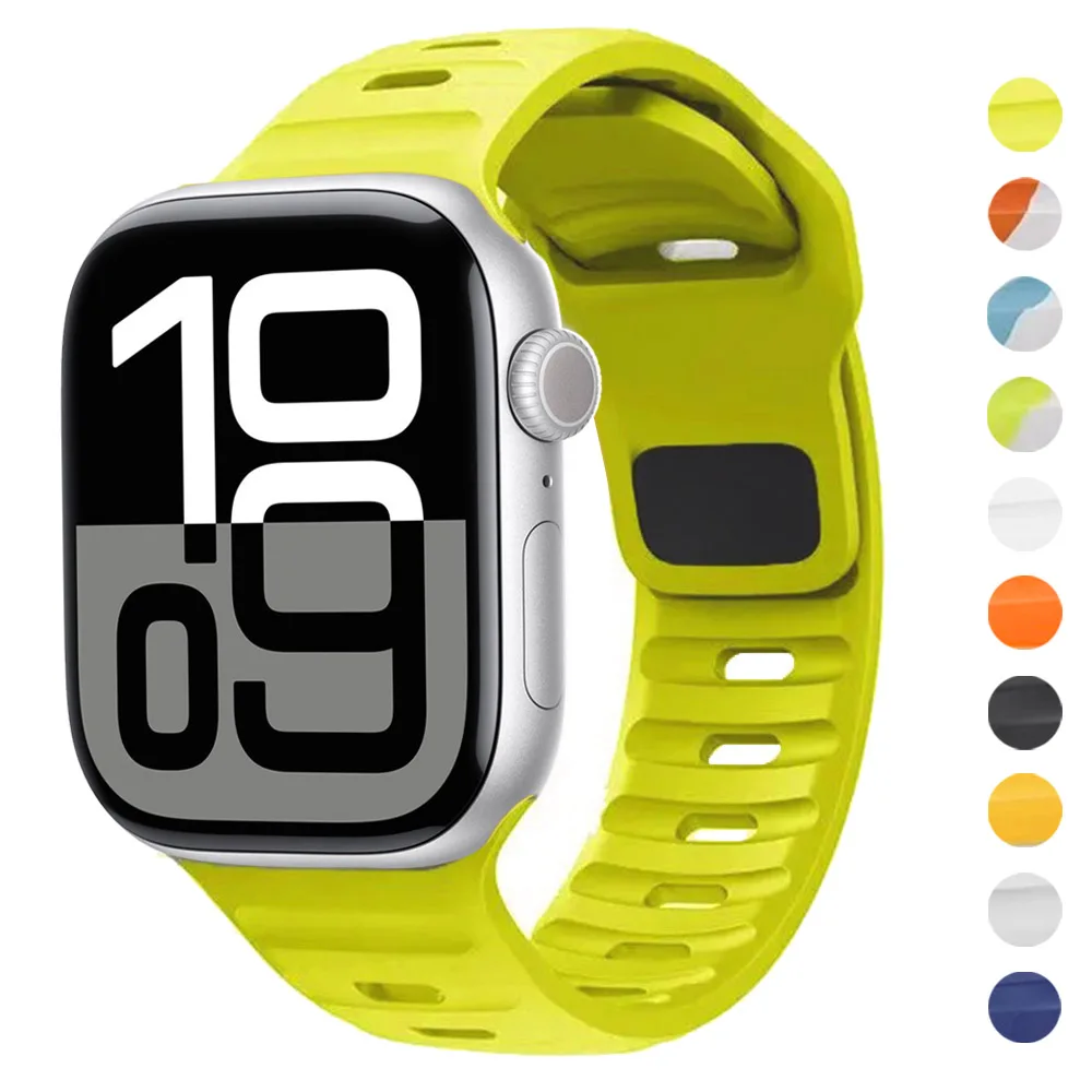 Sportarmband für Apple Watch Band 49 mm 46 mm 45 mm 44 mm 42 mm 41 40 mm Silikon Correa IWatch Serie 10 9 8 7 6 SE 5 4 Armbandgürtel Image
