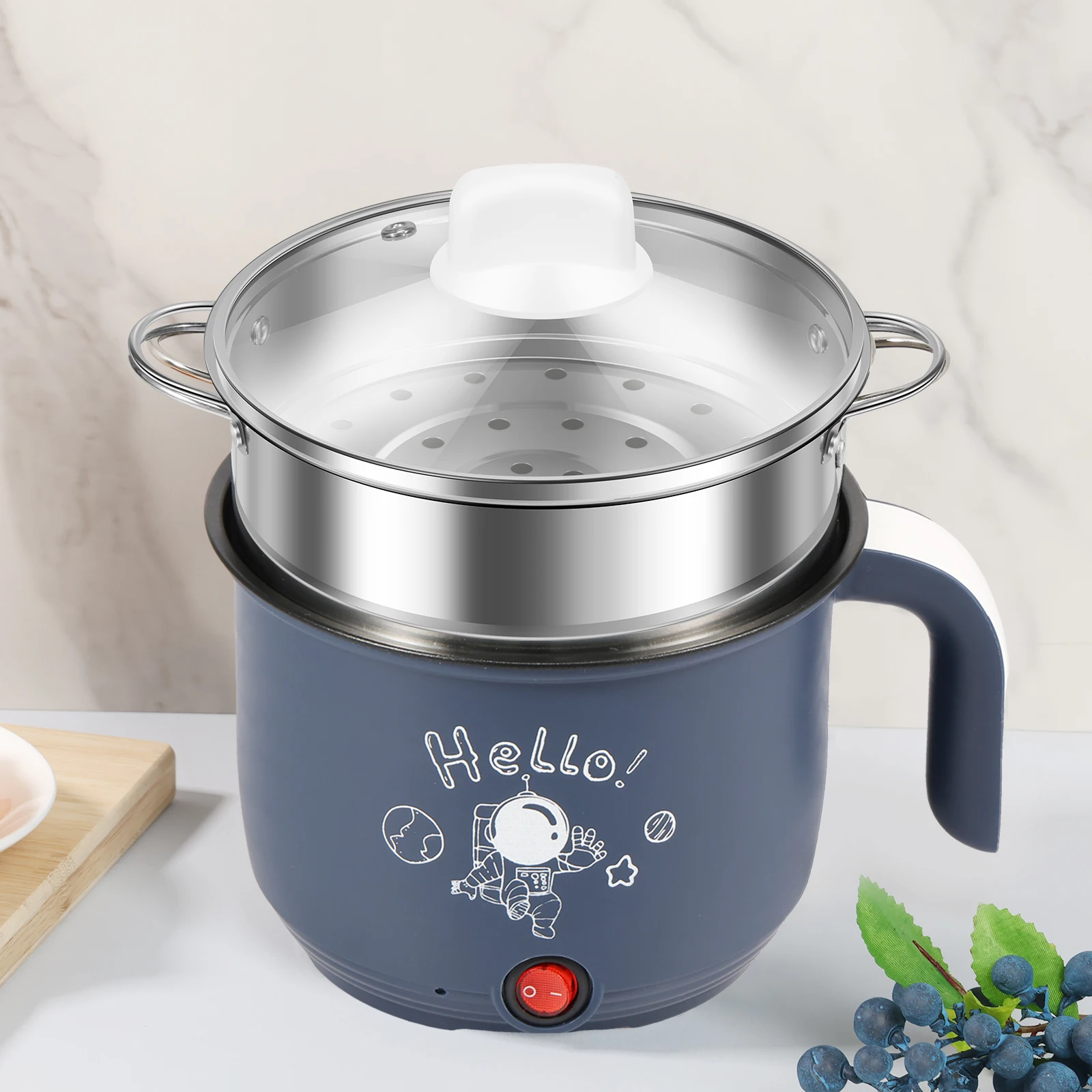 1,8 l ein-/doppels chichtige Mini-Antihaft pfanne mit Dampf garer 1-2 Personen Haushalts-Multifunc-Elektroherd-Koch werkzeug Image