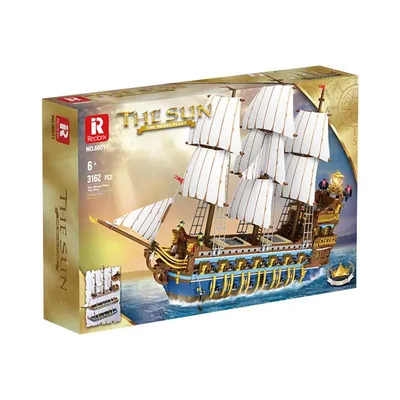 Auf Lager reobrix moc Piraten schiff Bausteine Montage Ziegel Modell Kinderspiel zeug Weihnachts Image