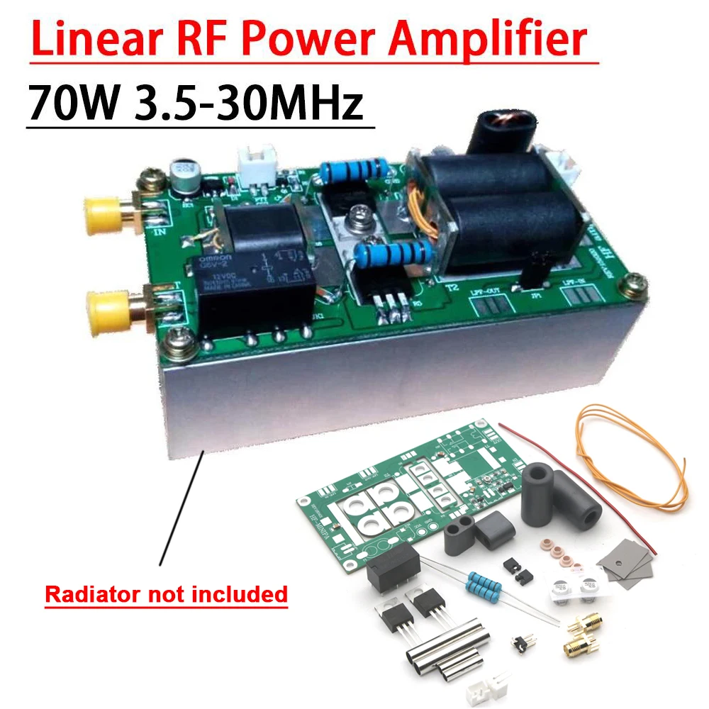 3,5-30mhz 70w rf leistungs verstärker kurzwellige lineare rf amp kits für yaesu ft-817 kx3 ssb sw am cw fm radiosender kurzwelliger ham Image