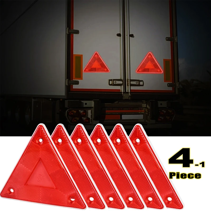 LKW-Warnreflektor, dreieckig, rot, LKW-Stopp-Warnschild, Platte, Rücklicht, reflektierendes Sicherheitsschild für Anhängerreflektor Image