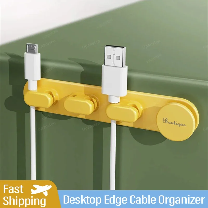 Desktop Rand Kabel Clips Kabel Organizer Management Bett Tisch Seite Draht Halter USB Ladekabel Klemme Linie Feste Clips Schnalle Image