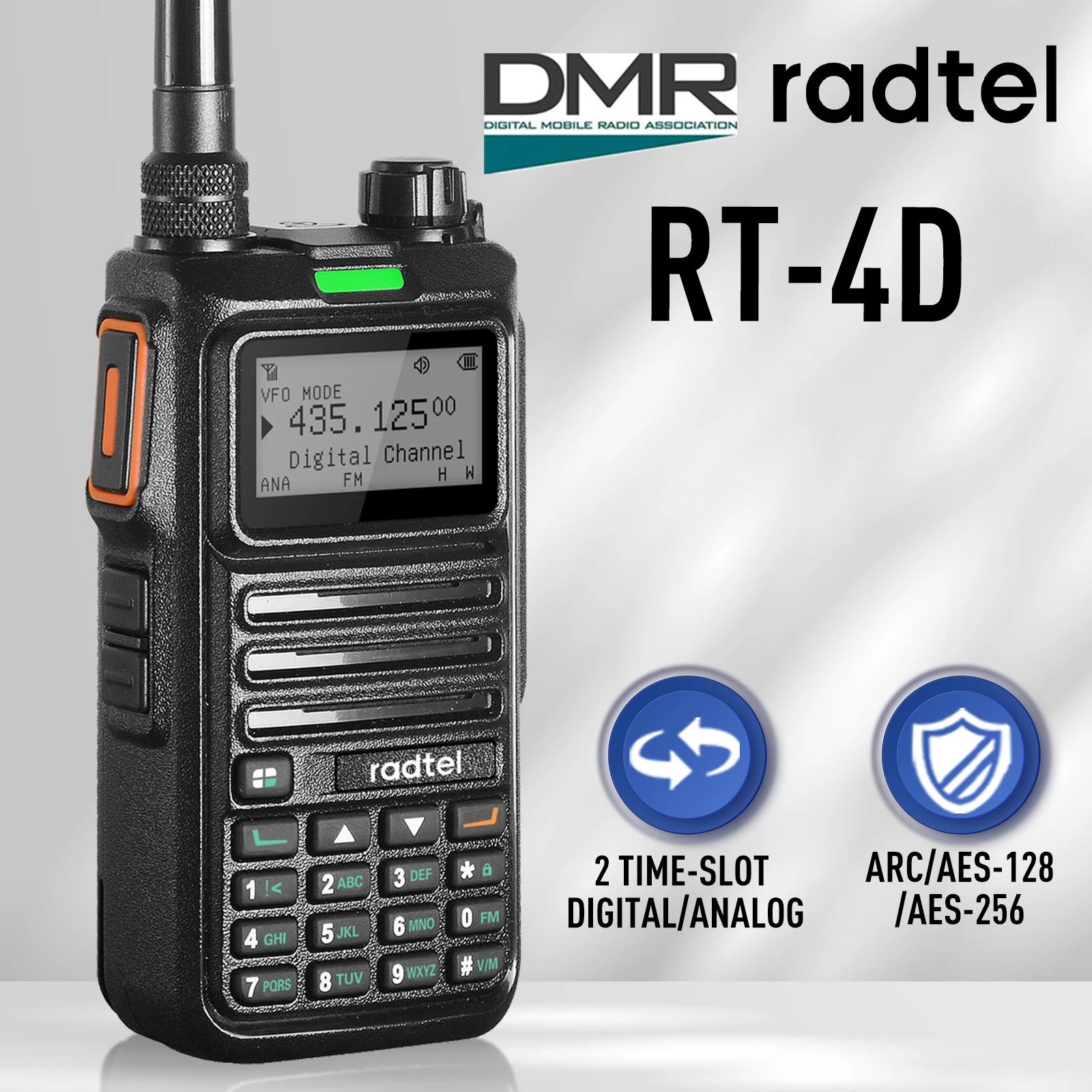 Radtel RT-4D DMR-Radio, digitales Walkie-Talkie, Dual-Modus, analoges Zwei-Wege-Radio, Dual-Time-Slot, Amateurfunk, 1024 Kanäle Image