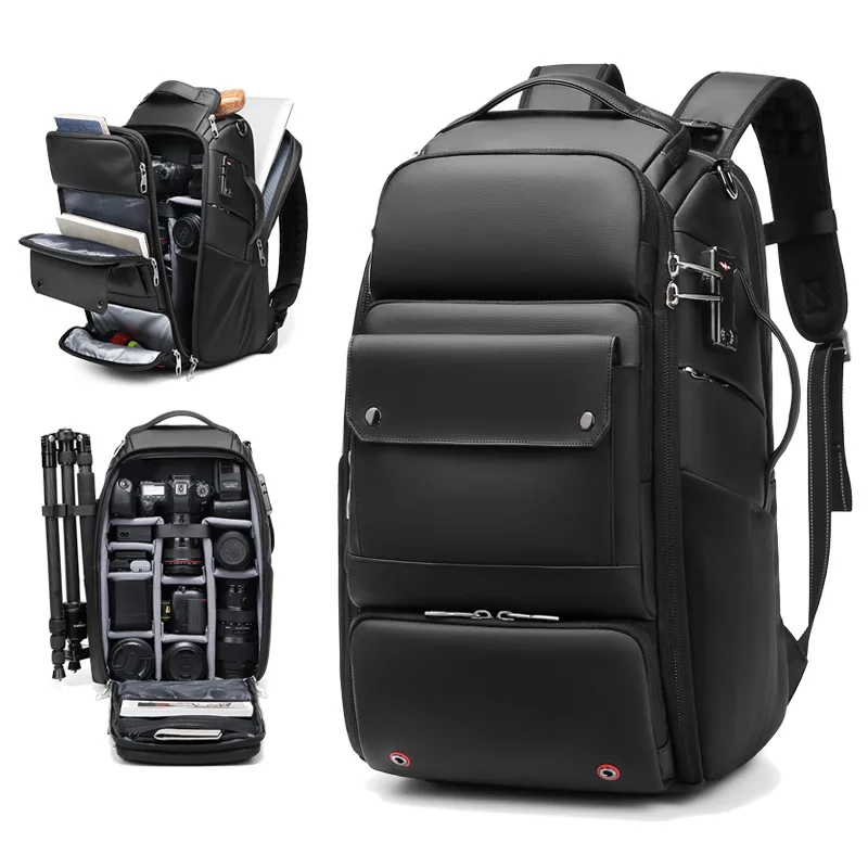 Männer reisen Professioneller SLR-Kamera-Rucksack mit Stativhalterung. Abnehmbar in einen Anti-Diebstahl-40-Liter-Reise-47-Zoll-Laptop-Rucksack Image