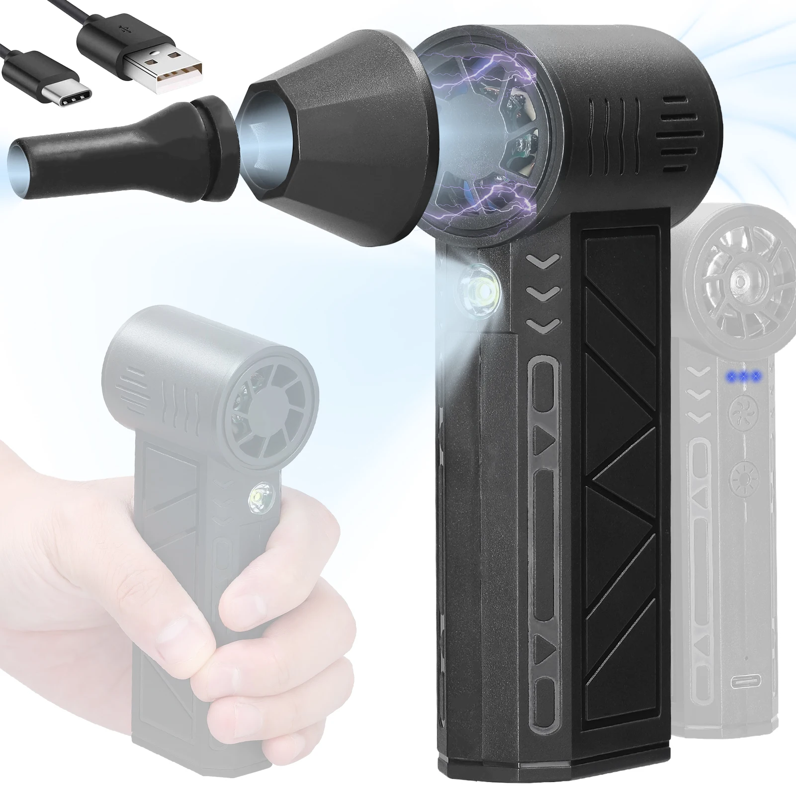 ZY7400-PRO 130000 U/min Turbofan Hochleistungs-Jet-Lüfter 4-Gang-Regelung gewalttätiger Lüfter Multifunktions-Waschmaschine Reinigungs werkzeug Staub gebläse Image