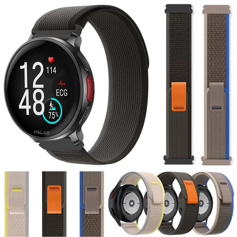 20 22 mm Nylon Trail Loop Sportband für Polar Vantage V3 M2/M Grit X Pro Titan Straps Ignite 3 2 Unite Pacer Atmungsaktives Armband Image