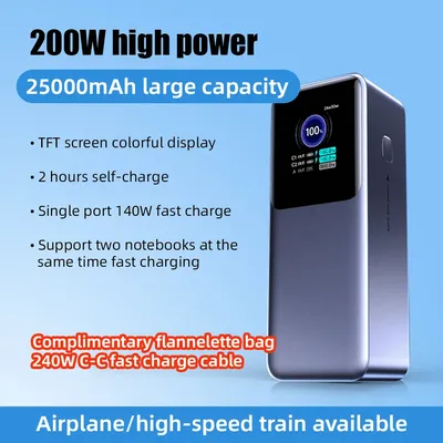 PD3.1 200 W 25000 mah/20000 mah Power Bank 1,54 zoll TFT Farbe Bildschirm UFCS PPS100W Laptop Telefon Kopfhörer tragbare Schnelle Lade