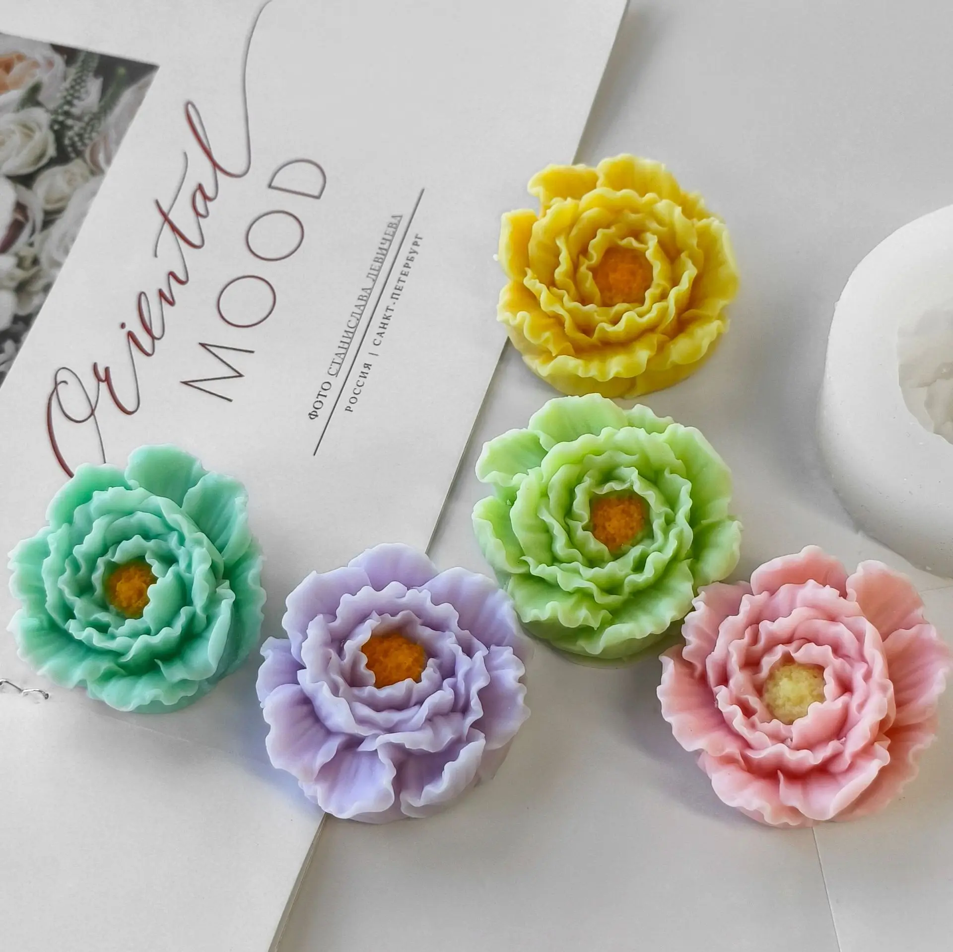 DIY Blume Nelke Aroma Kerze Silikon Form handgemachte Seife Gips Harz Ornamente Form Image