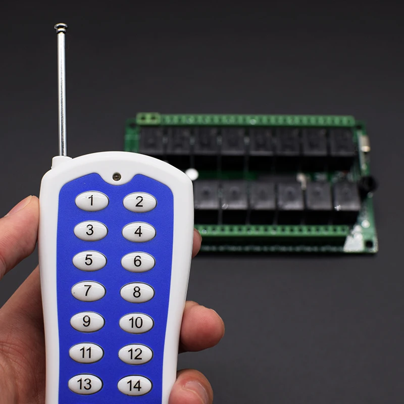 DC 12V 24V 16CH RF Drahtlose Fernbedienung schalter 1000 m Landwirtschaft sicherheit industrie control neue power auf und off Image