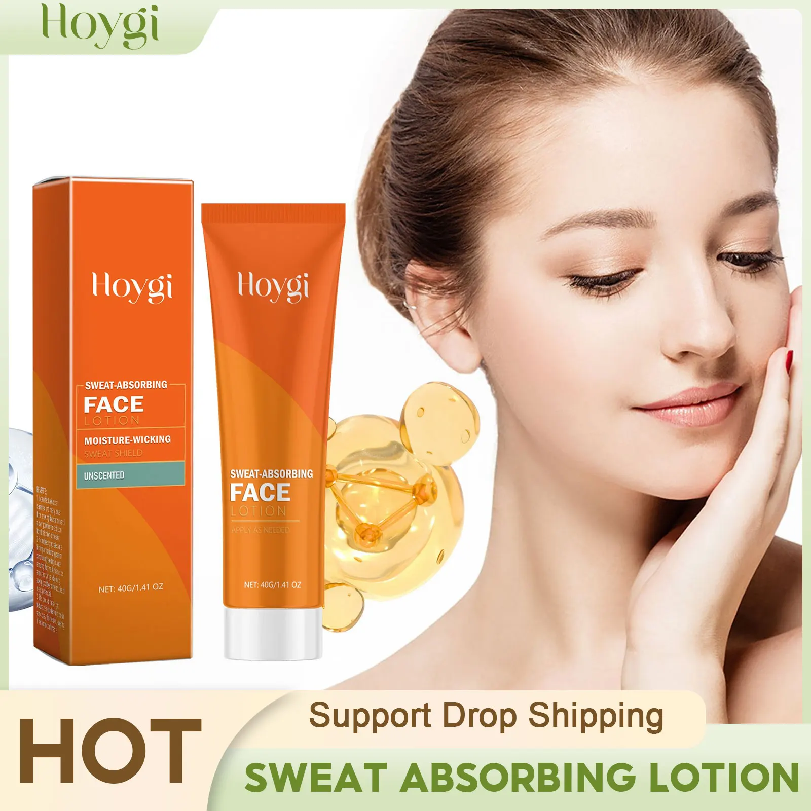 Schweißabsorbierende Lotion zur Kontrolle von Gesichtsöln, verbessert die Rauheit, dauerhaft erfrischend, verhindert Verstopfungen der Poren, feuchtigkeitsspendende Gesichtscreme Image
