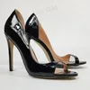 LAIGZEM Frauen Pumpen Peep Toe Shiny Slip Auf Stiletto High Heels Sandalen Weddding Kleid Party Prom Schuhe Frau Große Größe 41 44 47