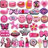 35 Stück rosa Schuhe Charms für Krokodil, Pink Charms für Mädchen Frauen Clog Slides Sandalen Schuhe