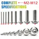 ISO7380 Acciaio inossidabile A2 Bullone a esagono incassato rotondo 304 SS Viti a testa bombata con esagono incassato M2 M2.5 M3 M4 M5 M6 M8 M10 M12