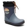 Gummistiefel BISGAARD "thermo II, Weite: weit", Kinder, Gr. 29, blau (blau kombiniert), Naturkautschuk, gemustert, modisch, Schuhe, Thermostiefel, Winterstiefel, Matsch-Schuh mit wärmender Lammwolle