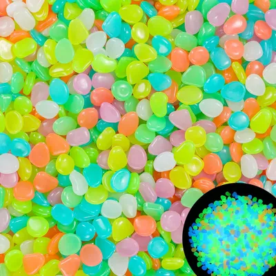 100Pcs Glow in the Dark Garden Pebbles For Sidewalk Garden Terrace Lawn Garden Patio Fish Tank