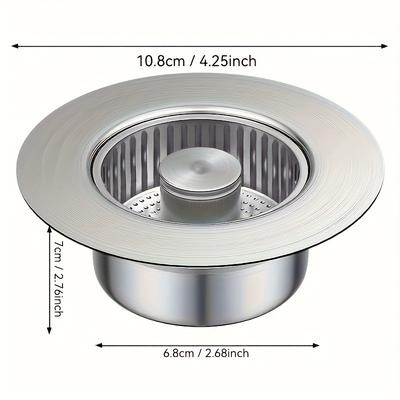 TEMU 1pc 304 Steel Strainer , Filter And Drain Stopper, Insect- And -, Universal Us 3.5