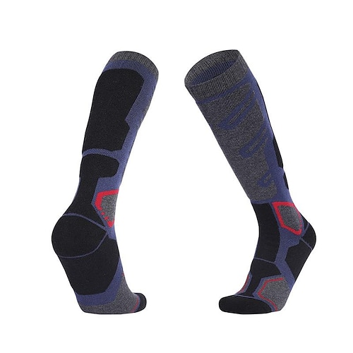 Herren Wandersocken Skisocken Sportsocken Winter Außen warm halten Windundurchlässig Atmungsaktiv Weich Socken Dunkelblau grau Farbe blau grau Grün Grau für Jagd Skifahren Angeln Image