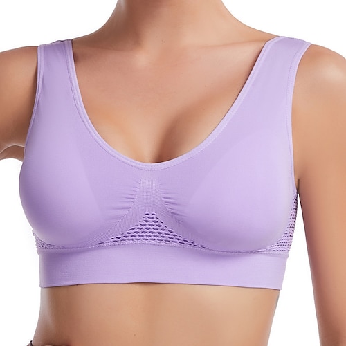 Damen Leichte Unterstützung Sport Bustier bh Sport-BH Bustier Rückenfrei BH-Oberteil Gefüttert Fitness Freizeit Sport Laufen Atmungsaktiv Leichtgewichtig Weich Melonen-Rot Schwarz Weiß Einfarbig Image