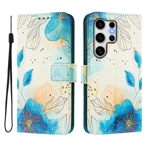 Handy Hülle Handyhüllen Für Samsung Galaxy S26 Ultra Plus S25 S24 S23 S24 FE S22 S21 Ultra Plus S20 A55 5G A35 5G Brieftaschenhülle Mit Ständer Magnetisch Vollschutz Retro TPU PU-Leder Image