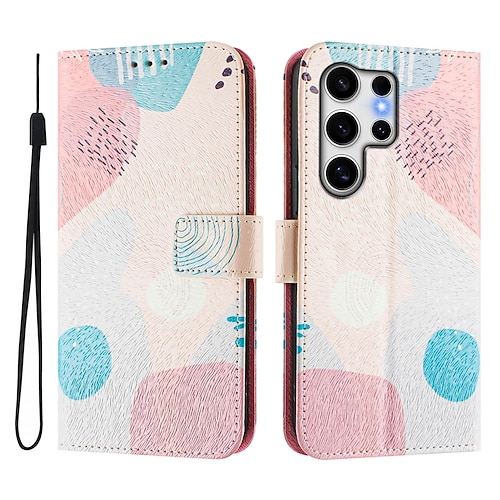 Handy Hülle Handyhüllen Für Samsung Galaxy S26 Ultra Plus S25 S24 S23 S24 FE S22 S21 Ultra Plus S20 A55 5G A35 5G Brieftaschenhülle Mit Ständer Magnetisch Vollschutz Retro TPU PU-Leder Image