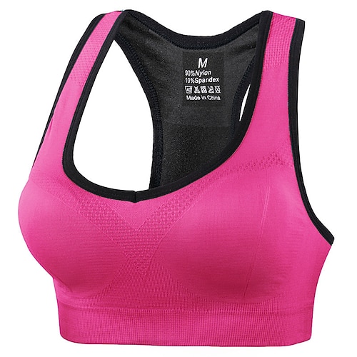 Damen Leichte Unterstützung Sport Bustier bh Sport-BH Bustier Rückenfrei BH-Oberteil Gefüttert Fitness Freizeit Sport Laufen Atmungsaktiv Leichtgewichtig Weich Schwarz Blau Fuchsie Einfarbig Image