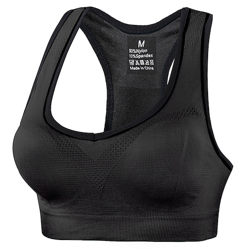 Damen Leichte Unterstützung Sport Bustier bh Sport-BH Bustier Rückenfrei BH-Oberteil Gefüttert Fitness Freizeit Sport Laufen Atmungsaktiv Leichtgewichtig Weich Schwarz Blau Fuchsie Einfarbig Image