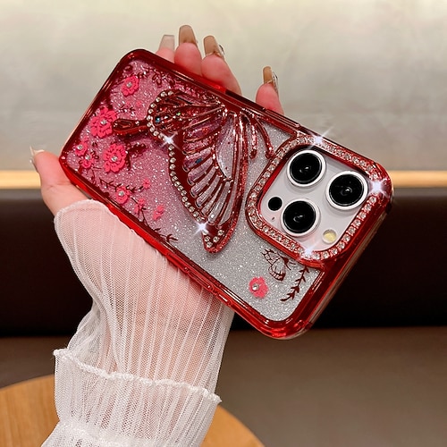 Handy Hülle Handyhüllen Für iPhone 17 Pro Max 17 Air 16 15 14 Pro Max Plus 13 12 11 Pro Max Rückseite Bling Glitzer glänzend Stoßfest Retro TPU Silikon Image