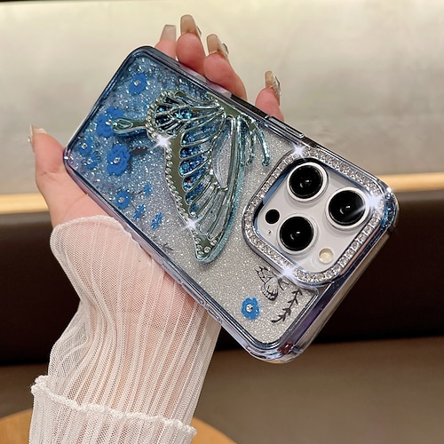 Handy Hülle Handyhüllen Für iPhone 17 Pro Max 17 Air 16 15 14 Pro Max Plus 13 12 11 Pro Max Rückseite Bling Glitzer glänzend Stoßfest Retro TPU Silikon Image