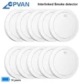 CPVAN Rilevatore di fumo interconnesso Allarme antincendio wireless Protezione di sicurezza domestica Rilevatore di fumo EN14604 Rilevatore di incendio con batteria da 10 anni