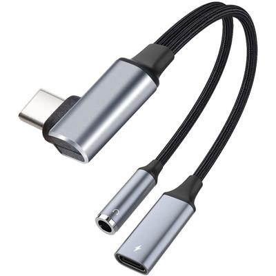 Jusch - 2-in-1-USB-C-3,5-mm-Klinkenadapter und Ladegerät, USB-Typ-C-auf-DAC-Chip-Buchse Image