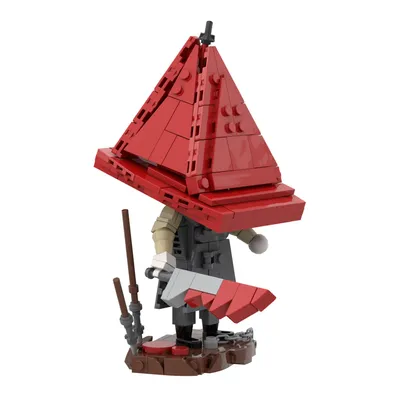 Gobricks MOC Silent Hill Pyramidenkopf Ziegel Modell Roter Dreieckskopf Monster Bausteine Spielzeug Geschenk Juguetes Rote Pyramide Image