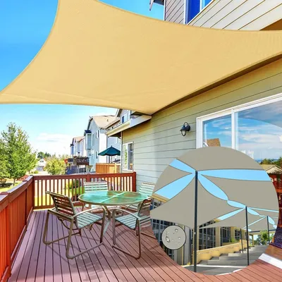 Outdoor Awnings Waterproof Sun Shade Sail Garden Canopi For Terrace Car Canvas Awning Rectangle Pool Sun-Shelter Sunshade Sail