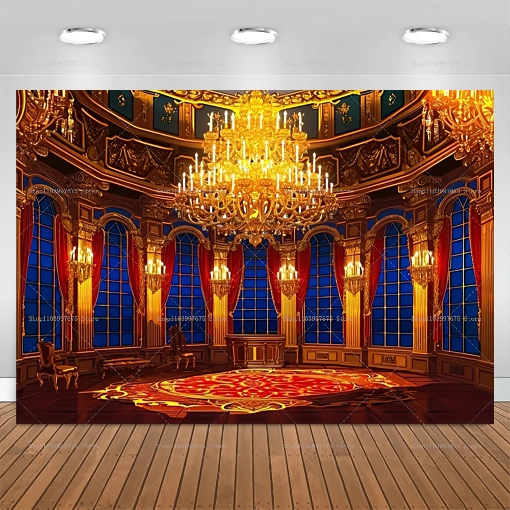 Schloss-Hintergrund für Mädchen-Geburtstagsfeier, Dekoration für Fotobox, Banner-Requisiten Image