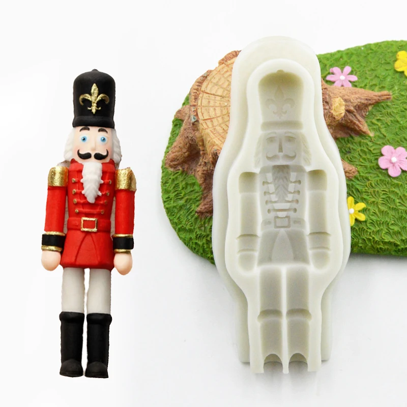 Weihnachten Fondant Formen Nussknacker Silikon form Zucker Handwerk Weihnachts kuchen Dekorieren Cupcake Topper Süßigkeiten Schokoladen formen Image