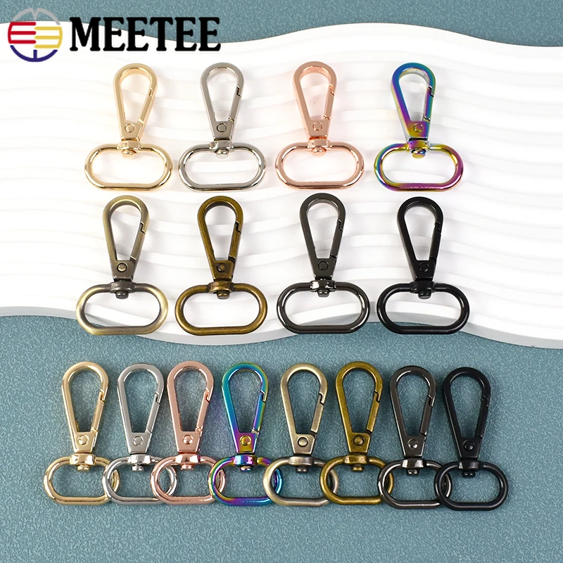 5/30pcs meetee 16-50mm Metall taschen Schnalle drehbare Hummer verschlüsse Trigger Clip Karabiner Rucksack Schlüssel bund Hardware Zubehör Image