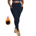 Per donna Pantaloni da yoga Leggings da yoga Leggings foderati in pile con Tasca per Telefono Vita Alta Yoga Allenamento in Palestra Pilates Collant Grigio scuro Nero Borgogna Pile Spandex Autunno