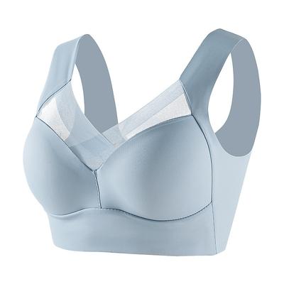 Women's Medium Support Running Bra Wirefree Molded Cup Top Padded Plus Size Fitness Gym Workout Leisure Sports Breathable Soft Seamless Mesh Dark Grey Light Coffee Watermelon Red Solid Colored