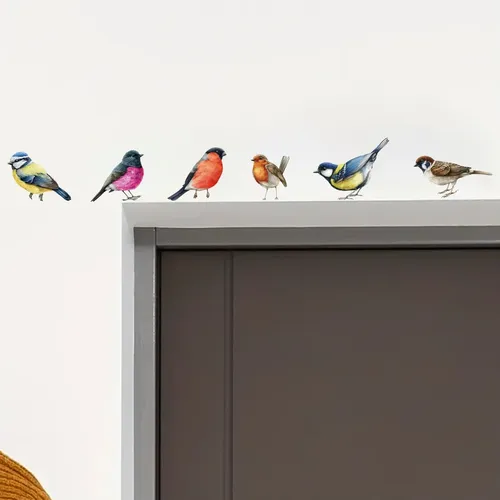 Autocollants muraux aquarelle oiseau mignon, 1 pièce, sparadrap muraux pour chambre d'enfants,