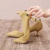 Damenschuhe formale schwarze Damen Pumps mit mittleren Absätzen spitzen Zehen Luxusmarke elegantes Kleid beliebte stilvolle neueste y2k a l