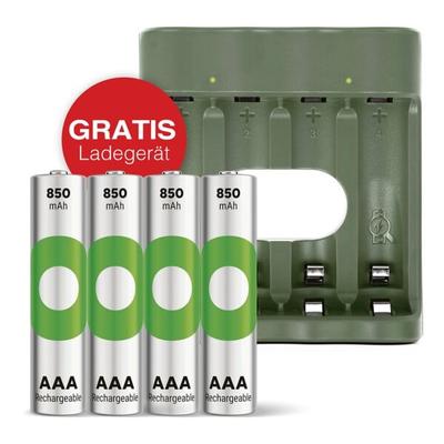 Aktion: 4 Akkus Mignon AAA 850 mAh inkl. USB-Ladegerät »GP M452« GRATIS, GP Batteries