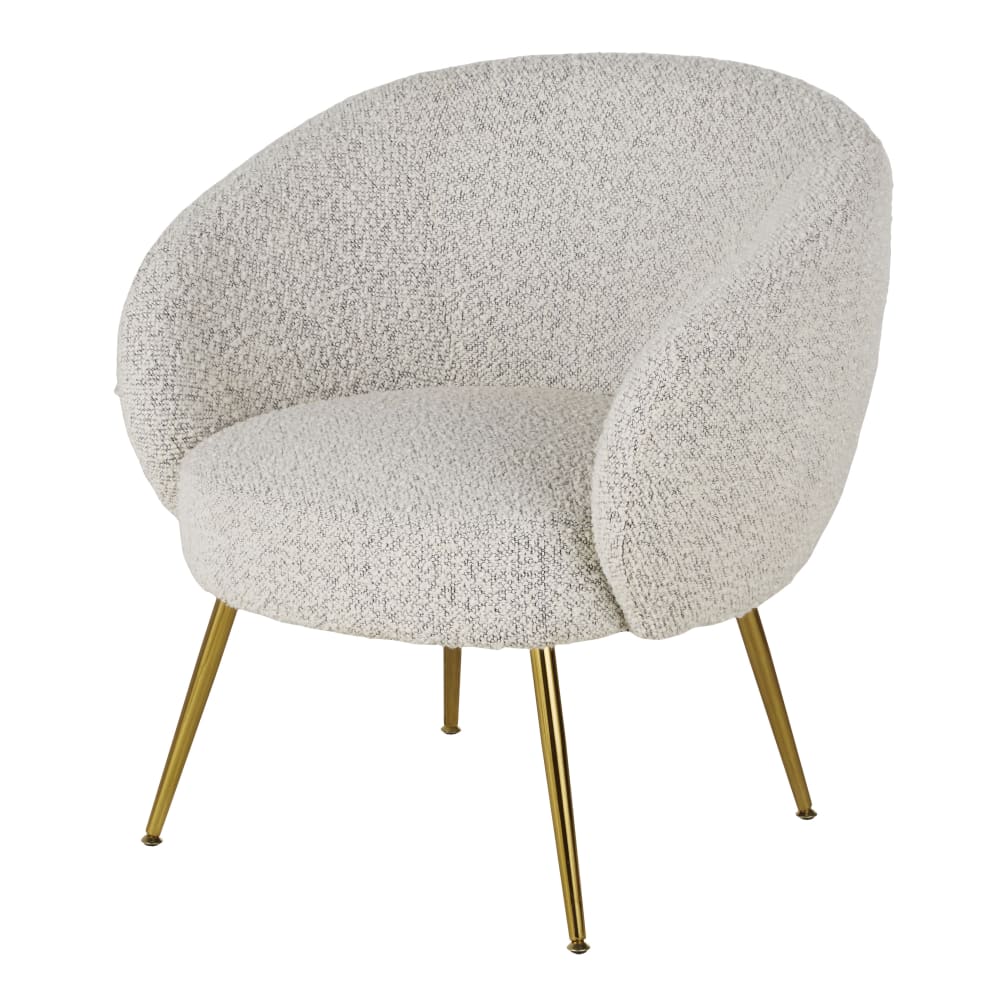 Fauteuil bouclettes gris chiné