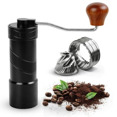 8 level black aviation aluminum burr grinder black coffee grinder for espresso