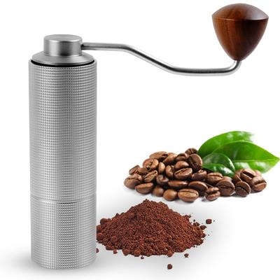 11 levels durable silver aviation aluminum hand coffee grinder with hand crank